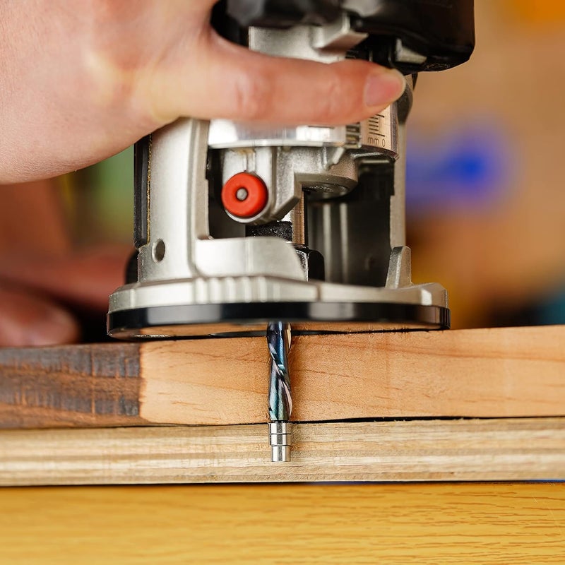 SpeTool 1/4 Inch Shank Downcut Spiral Flush Trim Router Bit with Extra Long Life TAC Coated, Solid Carbide Flush Trim Bits Bottom Bearing for Woodworking Trimming - Image 5